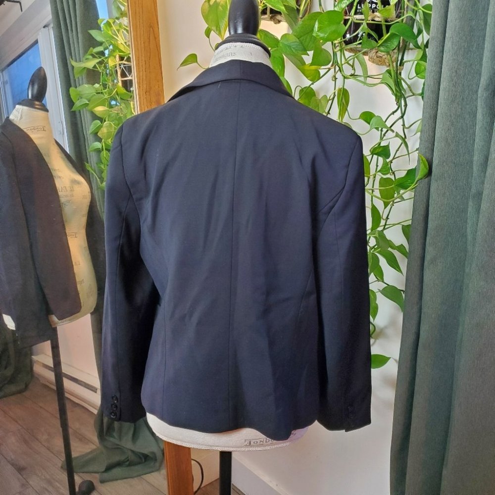 VINCE | Modern Criss Cross Collar Wool Blend Open Blazer (Size M) - Picture 5 of 7